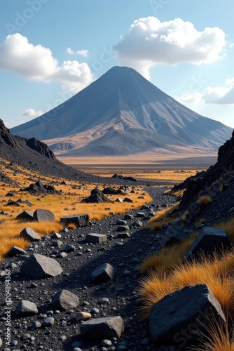 Volcanic rocks and mountains near Hekla volcano, Delfzijl, geological, earthy photo