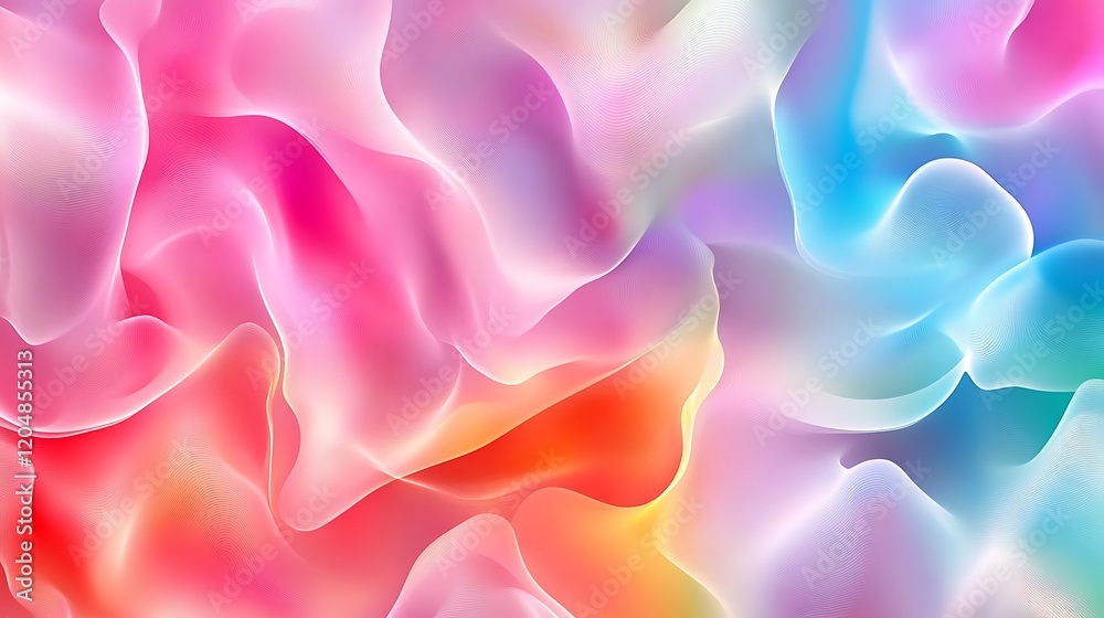 Obraz premium Abstract Pastel Wave Design Colorful Swirls