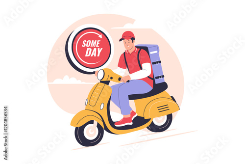 Illustration of same day delivery. Illustrations for websites, landing pages, mobile apps, posters and banners. Trendy flat vector illustrations