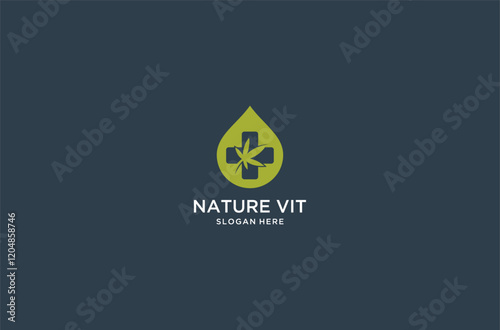 natural vitamin drops logo design.