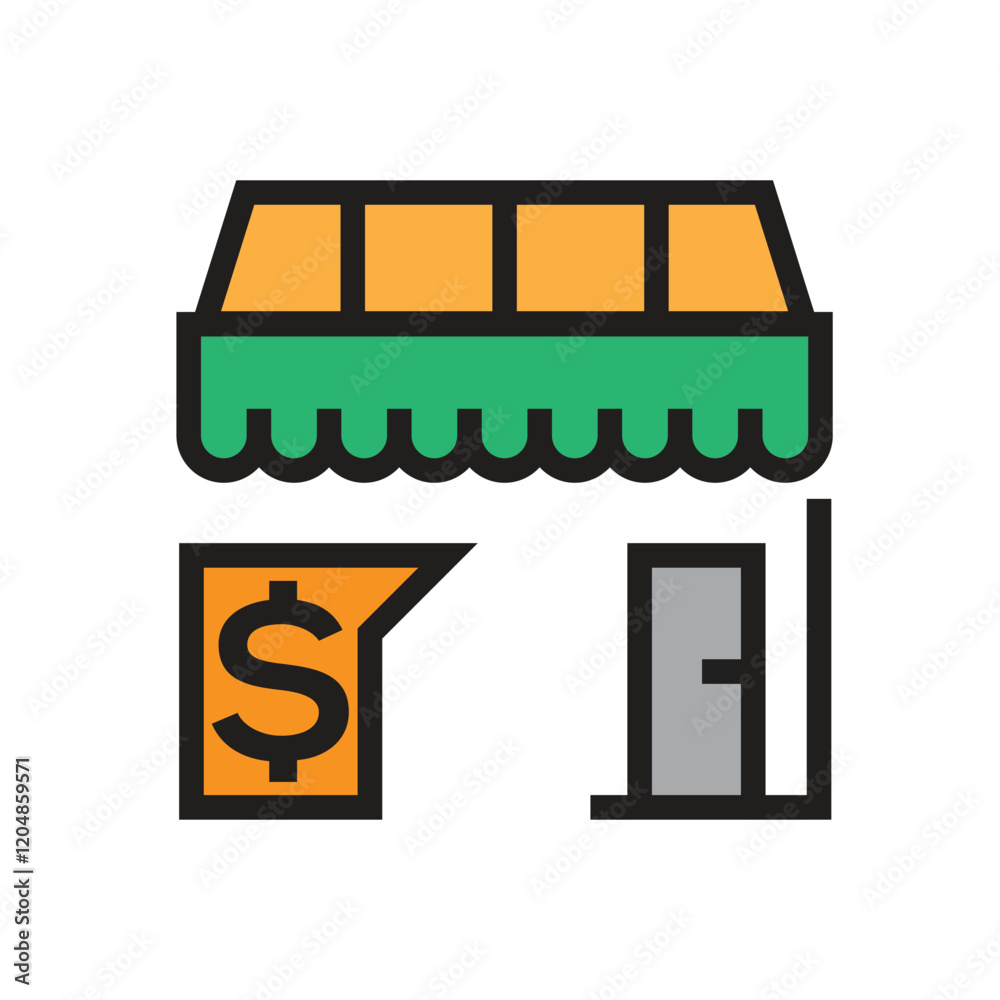 Obraz premium Shop icon isolated illustration design. Store icon.
