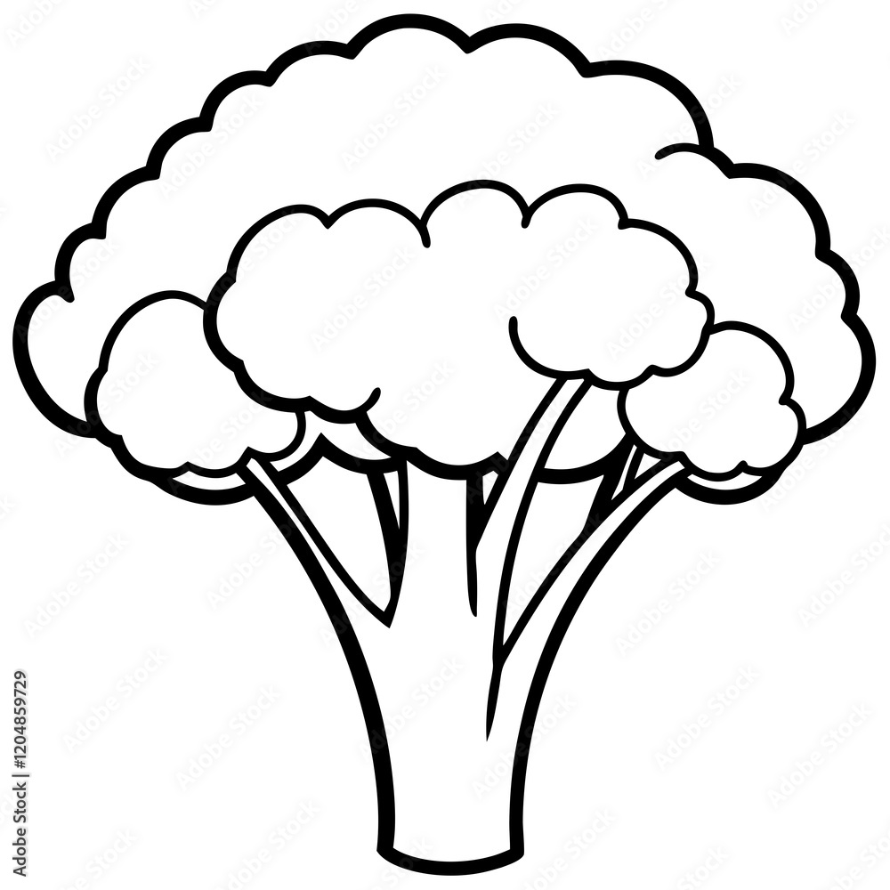Simple Broccoli Outline Illustration Simple Broccoli Outline Illustration