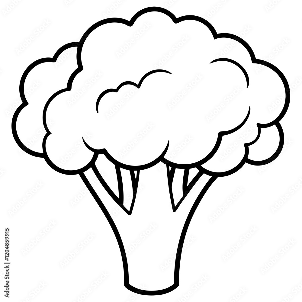 Simple Broccoli Outline Illustration Simple Broccoli Outline Illustration