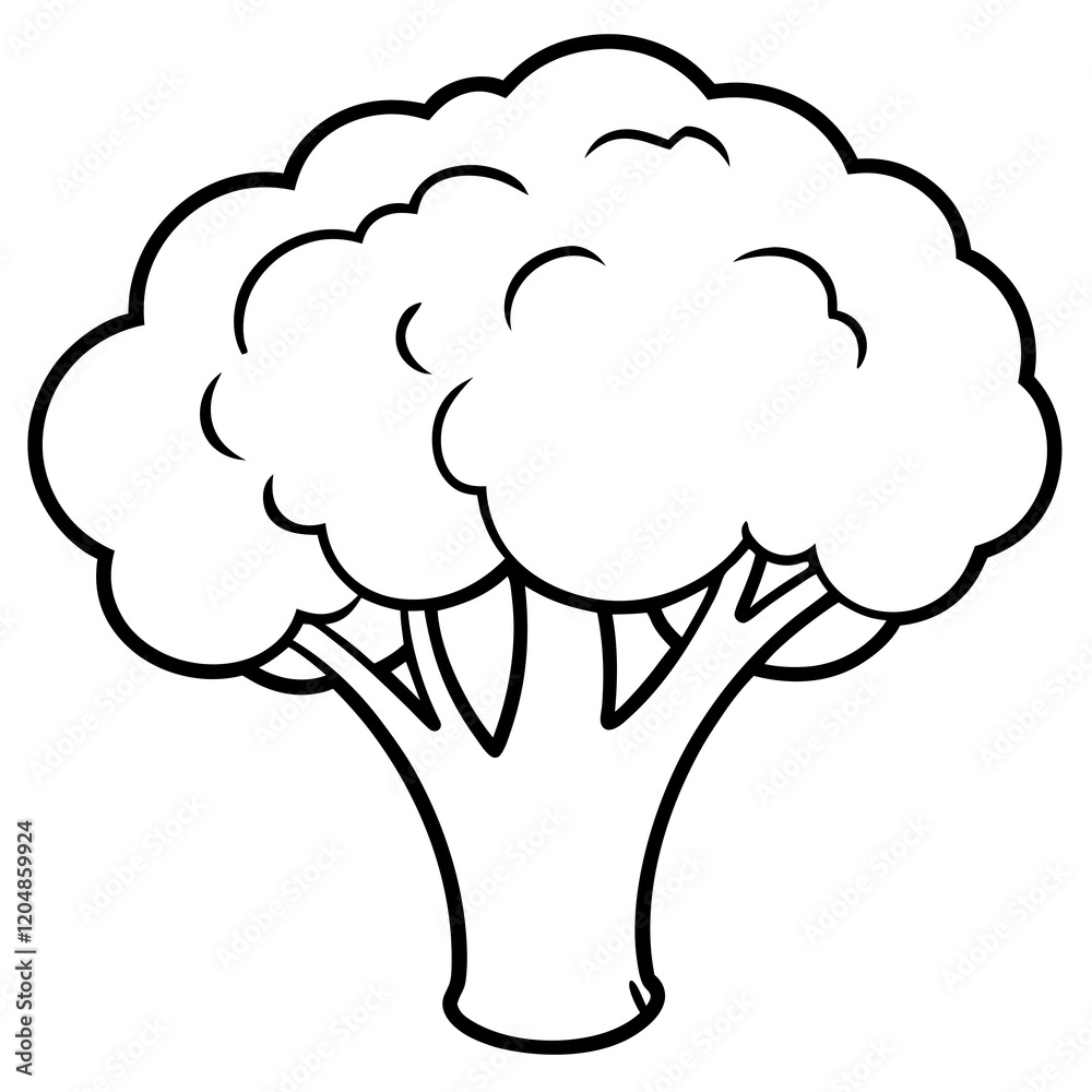 Simple Broccoli Outline Illustration Simple Broccoli Outline Illustration