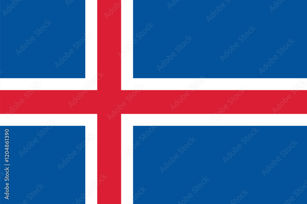 iceland national simple flag, icelandic state flag vector illustration iceland national simple flag, icelandic state flag vector illustration