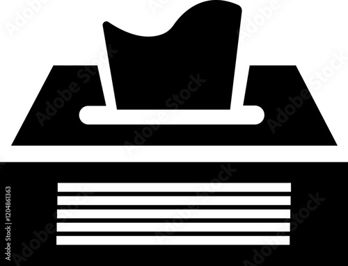 Tissue Box Icon.tissue box icon Simple thin line logo. Tissue box collection.Tissue box icon Simple outline illustration.Vector symbol for baby wipes pack. Disposable facial napkin and wet towel sign.