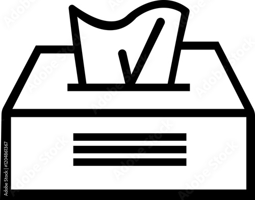 Tissue Box Icon.tissue box icon Simple thin line logo. Tissue box collection.Tissue box icon Simple outline illustration.Vector symbol for baby wipes pack. Disposable facial napkin and wet towel sign.