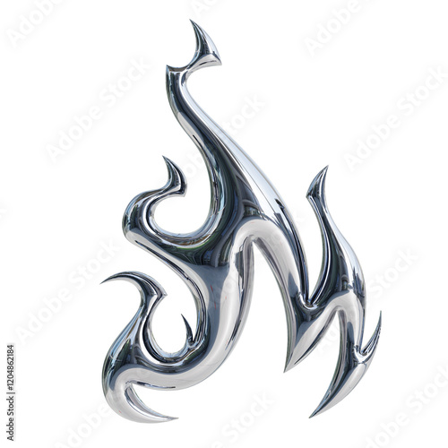3d chrome metal collection y2k elements