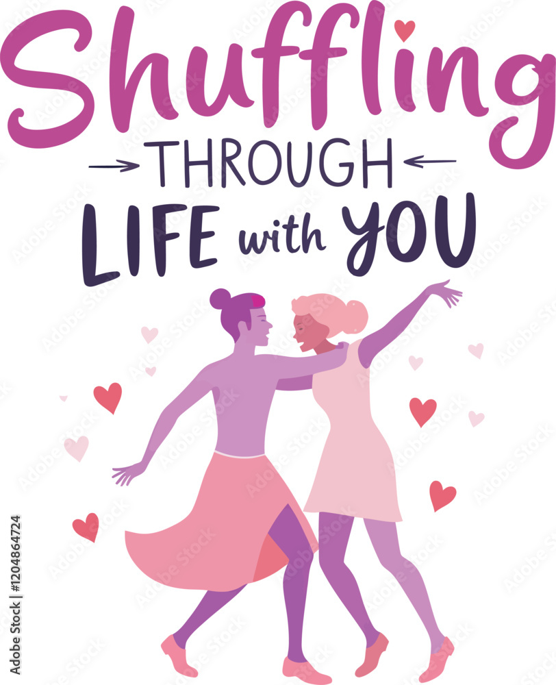 The essence of love and partnership with two figures dancing joyfully surrounded by hearts The essence of love and partnership with two figures dancing joyfully surrounded by hearts