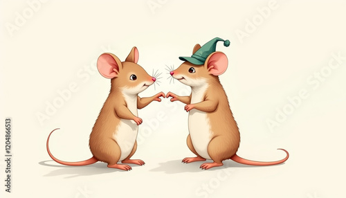 Two Mice Sharing a Romantic Moment photo