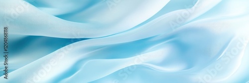 A closeup of light blue silk fabric in wavy texture