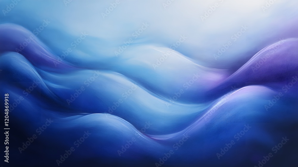 Obraz premium Oceanic wave patterns abstract art digital illustration blue tones fluid dynamics artistic expression