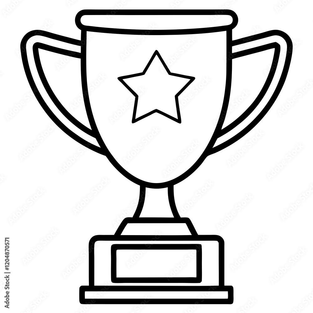 Trophy of Success Line Art Vector Design Trophy of Success Line Art Vector Design