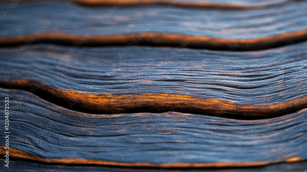 Fototapeta premium Close-Up of Weathered Wooden Surface Highlighting Textures and Natural Patterns in Grain