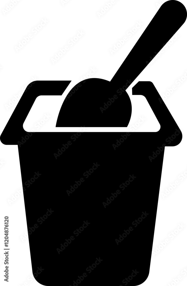 Yogurt container with spoon icon.yogurt container with a spoon iconicon vector collection in outlined and solid style.Black simple vector of open plastic container in flat graphic design elements. Yogurt container with spoon icon.yogurt container with a spoon iconicon vector collection in outlined and solid style.Black simple vector of open plastic container in flat graphic design elements.