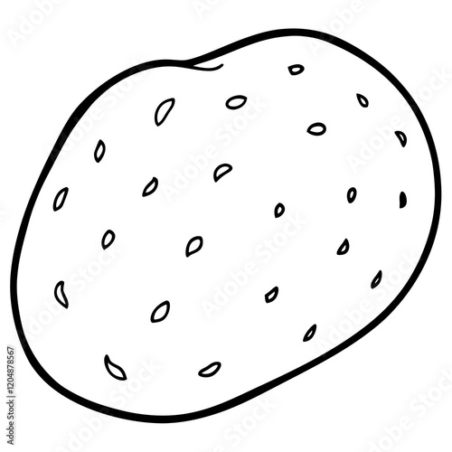 Abstract Potato Line Art Vector