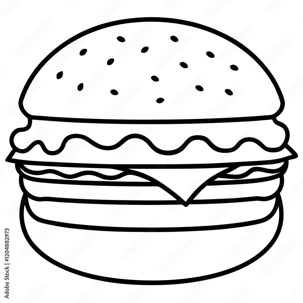 Burger Outline Vector Art Ideas Burger Outline Vector Art Ideas