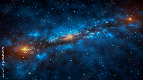 Stunning View of a Starry Galaxy with Cosmic Glow.. photo