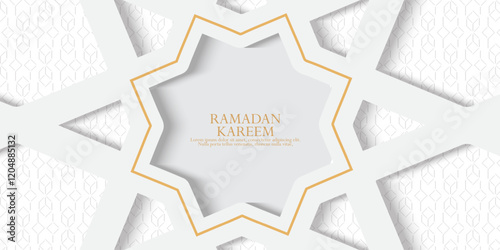 greeting cards Ramadan and Eid background with copy space,Eid Al-Fitr Mubarak, Ramadan Kareem, Islamic Style Greeting Background Collection Set with Arabic Ornaments