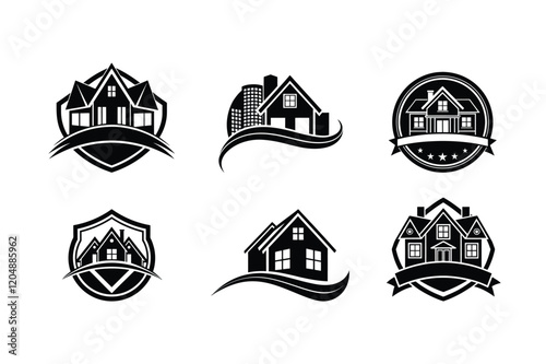 icons set of real estate business