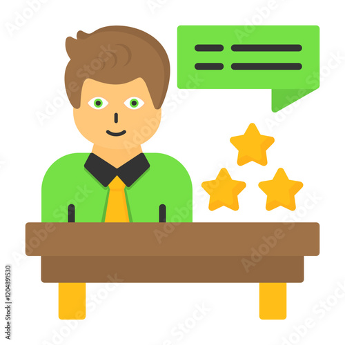 Interviewer Flat Style Icon