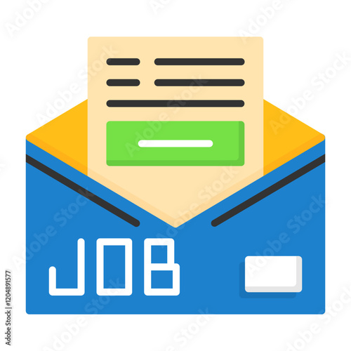 Offer Letter Flat Style Icon
