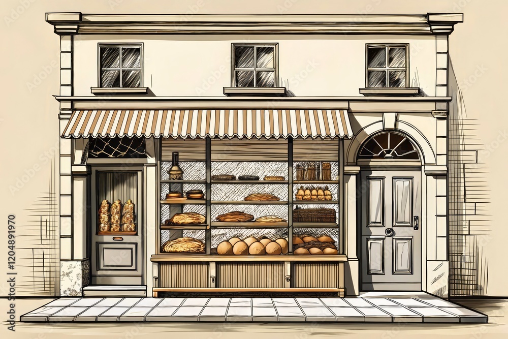 Black and White Sketch, Baker, Architectural Photography, Building, Bakery, Bread, Flour, Oven, Shop, Vintage, Retro, Monochrome, Line Art, Illustration, Architectural Sketch Black and White Sketch, Baker, Architectural Photography, Building, Bakery, Bread, Flour, Oven, Shop, Vintage, Retro, Monochrome, Line Art, Illustration, Architectural Sketch