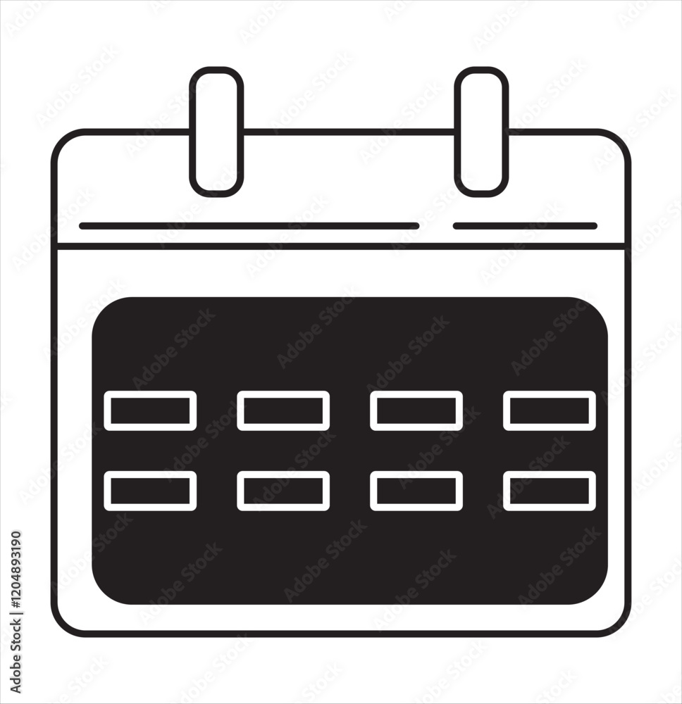 Calendar icon vector design. Table Calendar icon silhouette design for logo, app, website. Calendar sign and symbol icon. Vector illustration and Design.EPS10