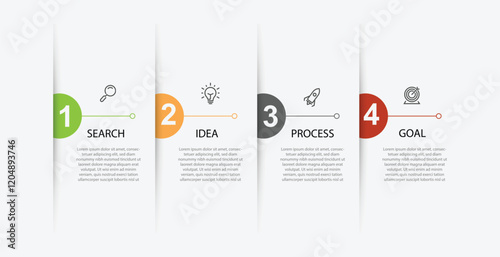 4 step layout infographic template with icons 