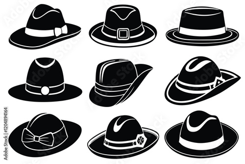 black Cowboy hat logo icon design vector illustration template