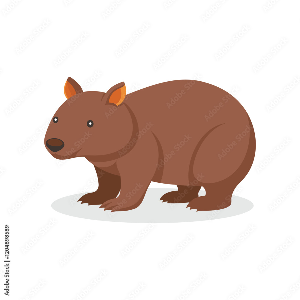 Obraz premium Wombat isolated flat vector illustration on white background