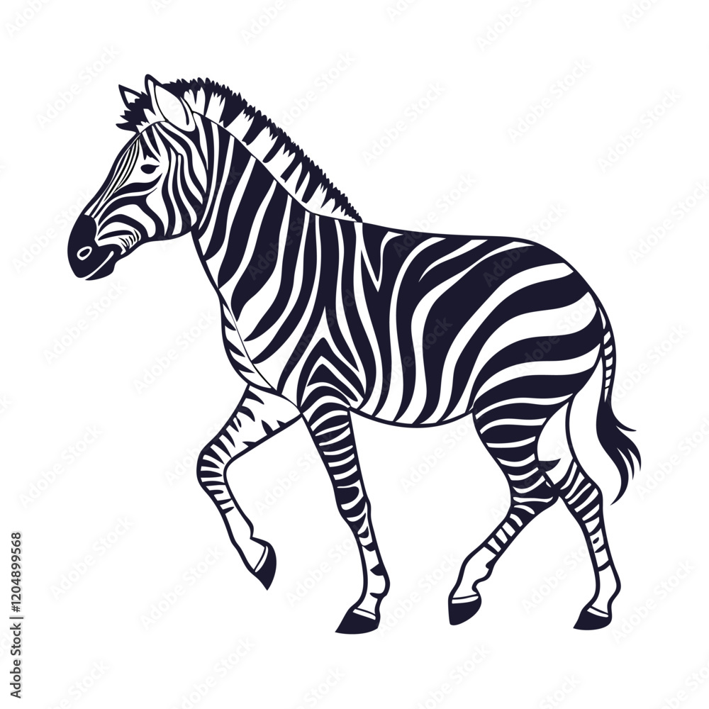 Fototapeta premium Black and white zebra illustration