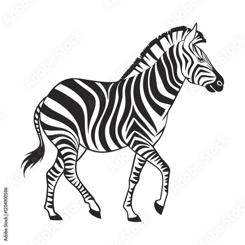 Black and white zebra illustration
