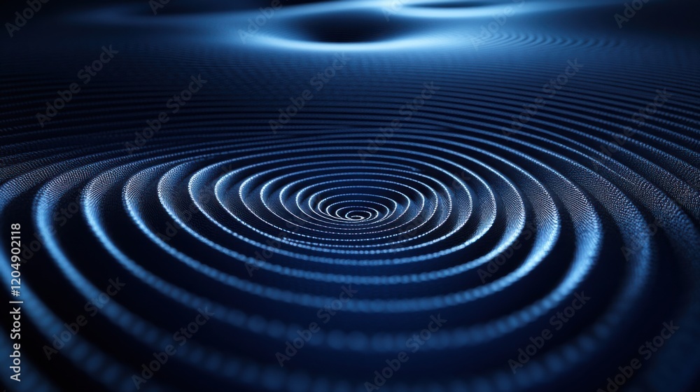 Minimalist abstract wallpaper featuring a spiral pattern on a blue background. Banner template with white space for text, ideal for modern and professional design purposes. Minimalist abstract wallpaper featuring a spiral pattern on a blue background. Banner template with white space for text, ideal for modern and professional design purposes.