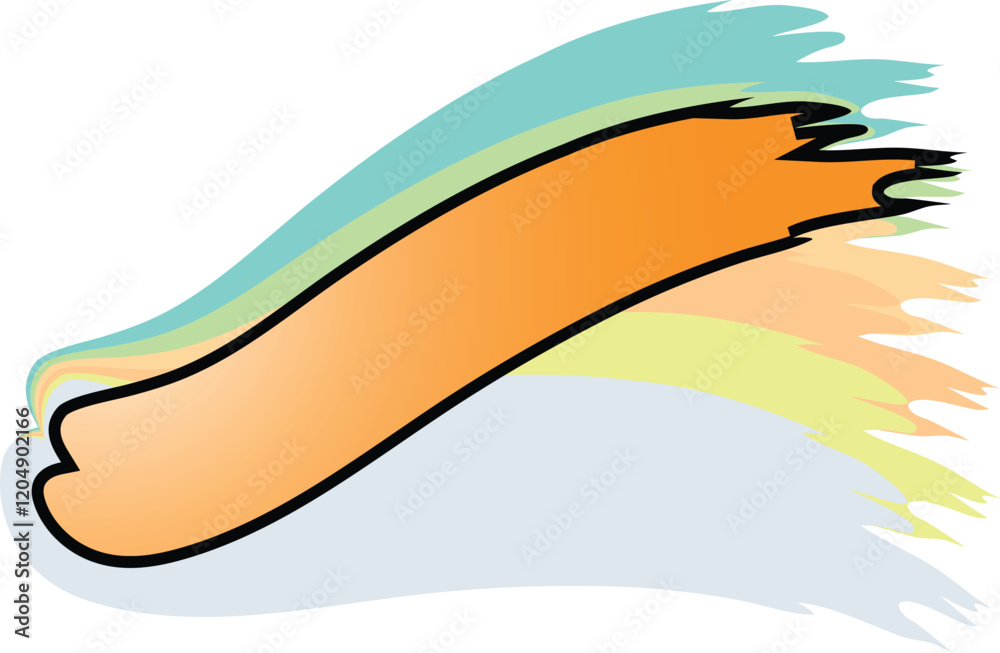 Fototapeta premium Abstract Blue Brush Stroke on Geometric Background