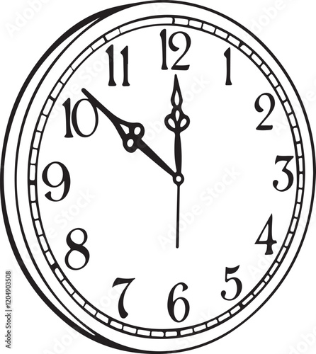 A classic, simple clock face displaying the time of 12:00.