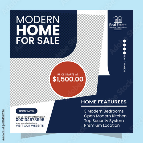 Modern Home for Sale - $1,500 Price Starts social media post design