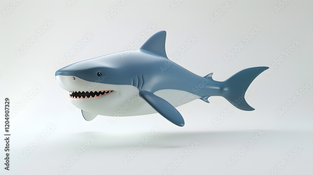 Obraz premium Cute Little Shark Floating in Water: Small Size and Gentle Movements Creating Charming and Peaceful Vibe in the Ocean