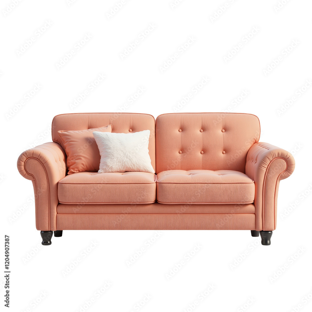 Fototapeta premium Stylish Plush Sofa with Pillows