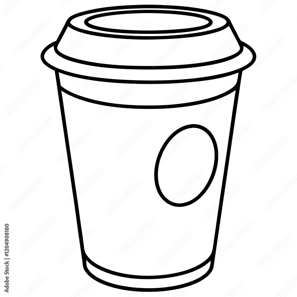 Elegant Coffee Cup Outline for Vector Art Elegant Coffee Cup Outline for Vector Art