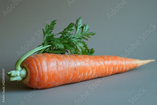 Single Orange Carrot with Green Tops