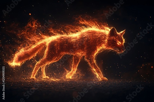 Fiery Canine Artwork  Movement and Embers photo