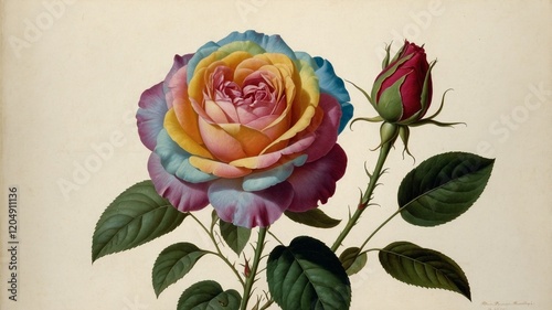 watercolor illustration of rose