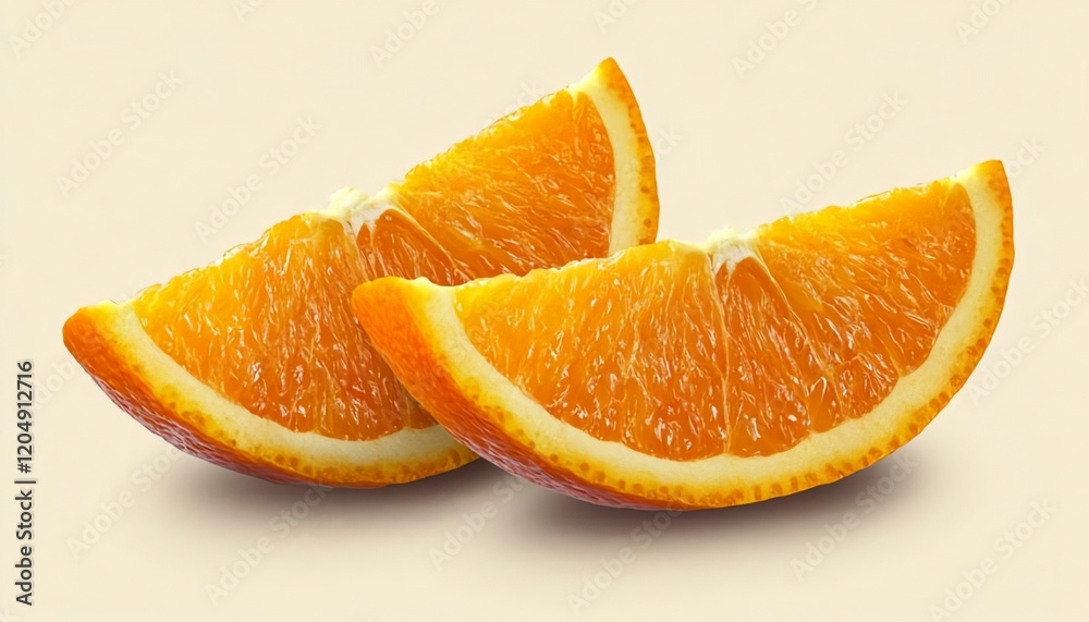 Fresh Orange Slices on a Light Background Fresh Orange Slices on a Light Background