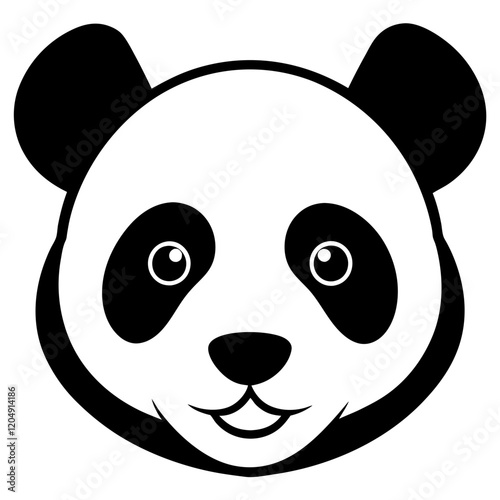 panda bear silhouette on white background