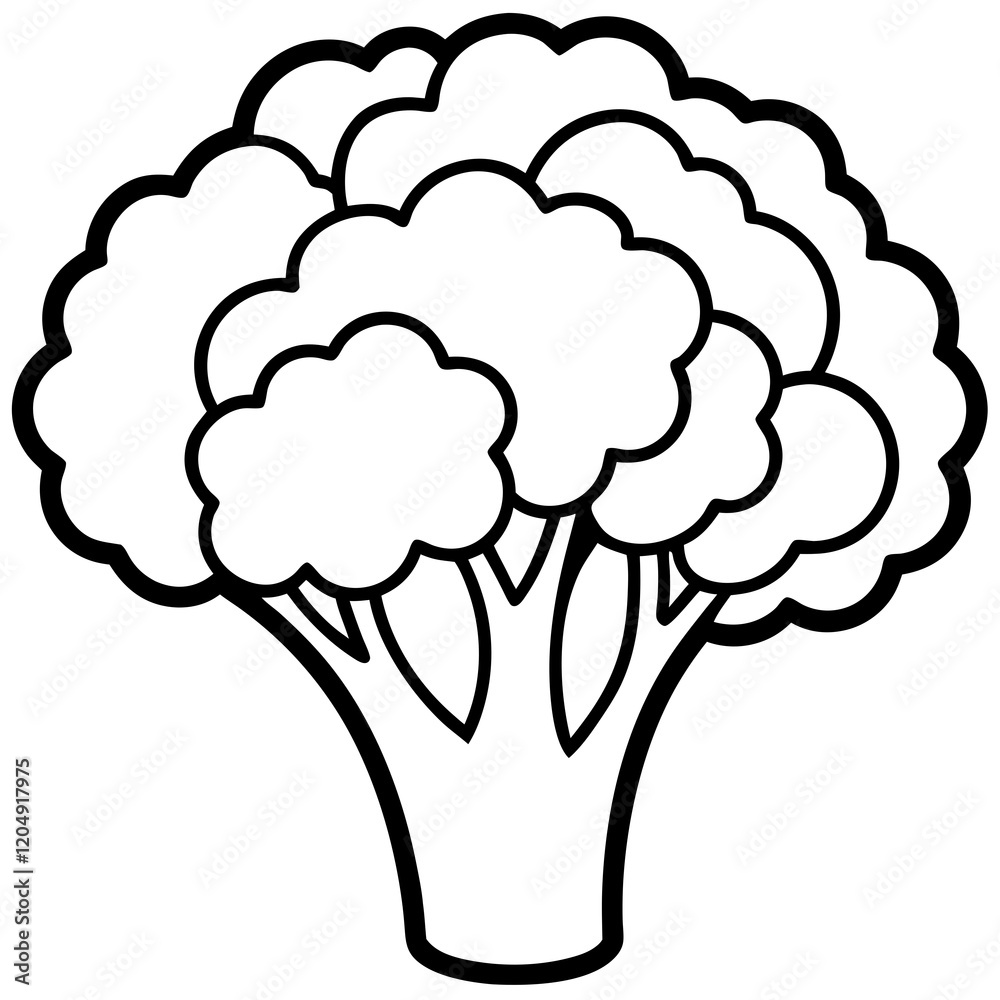 Minimalist Broccoli Vector Art Design Minimalist Broccoli Vector Art Design