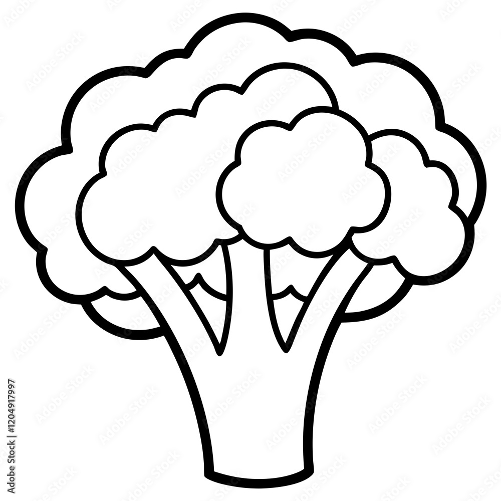 Minimalist Broccoli Vector Art Design Minimalist Broccoli Vector Art Design