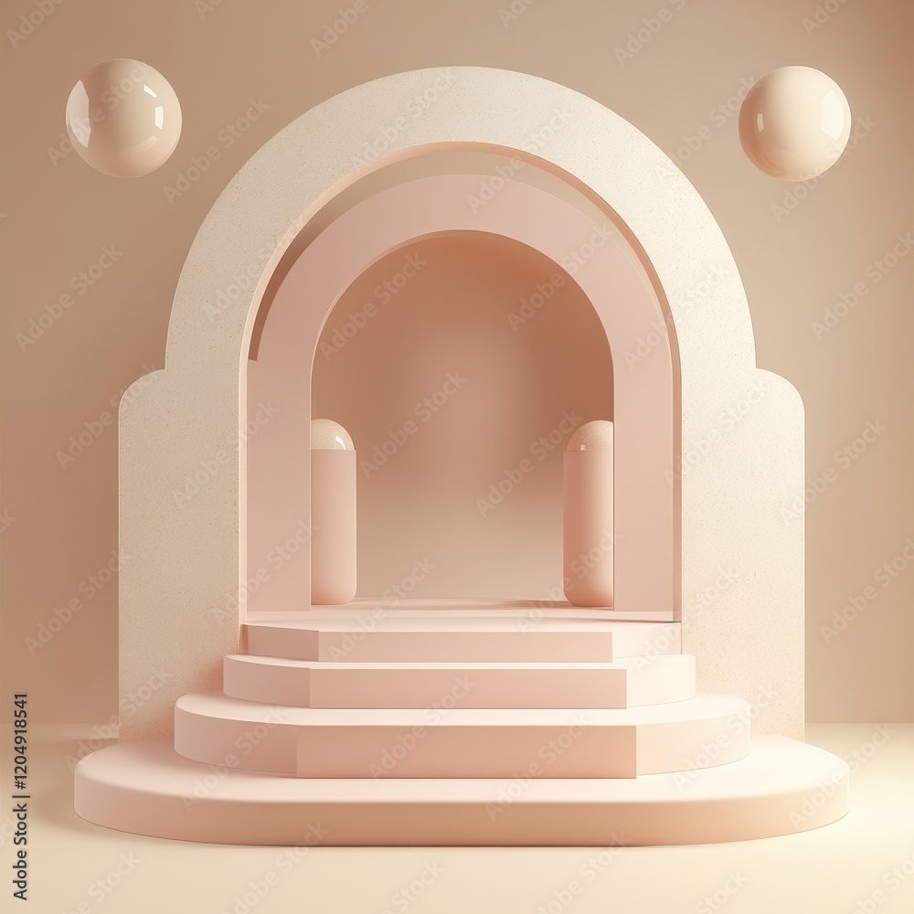 Abstract background with round podium. 3d render, 3d illustration. Abstract background with round podium. 3d render, 3d illustration.