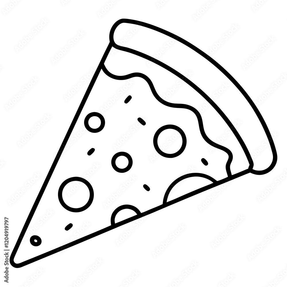Modern Pizza Slice Outline Design Modern Pizza Slice Outline Design