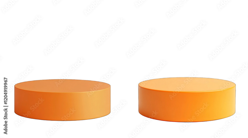 Two orange round objects are shown side by side